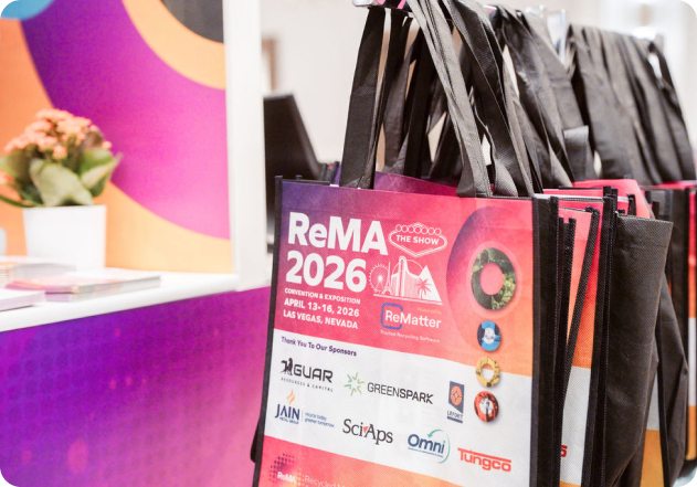 Sponsored ReMA Show attendee tote bags.